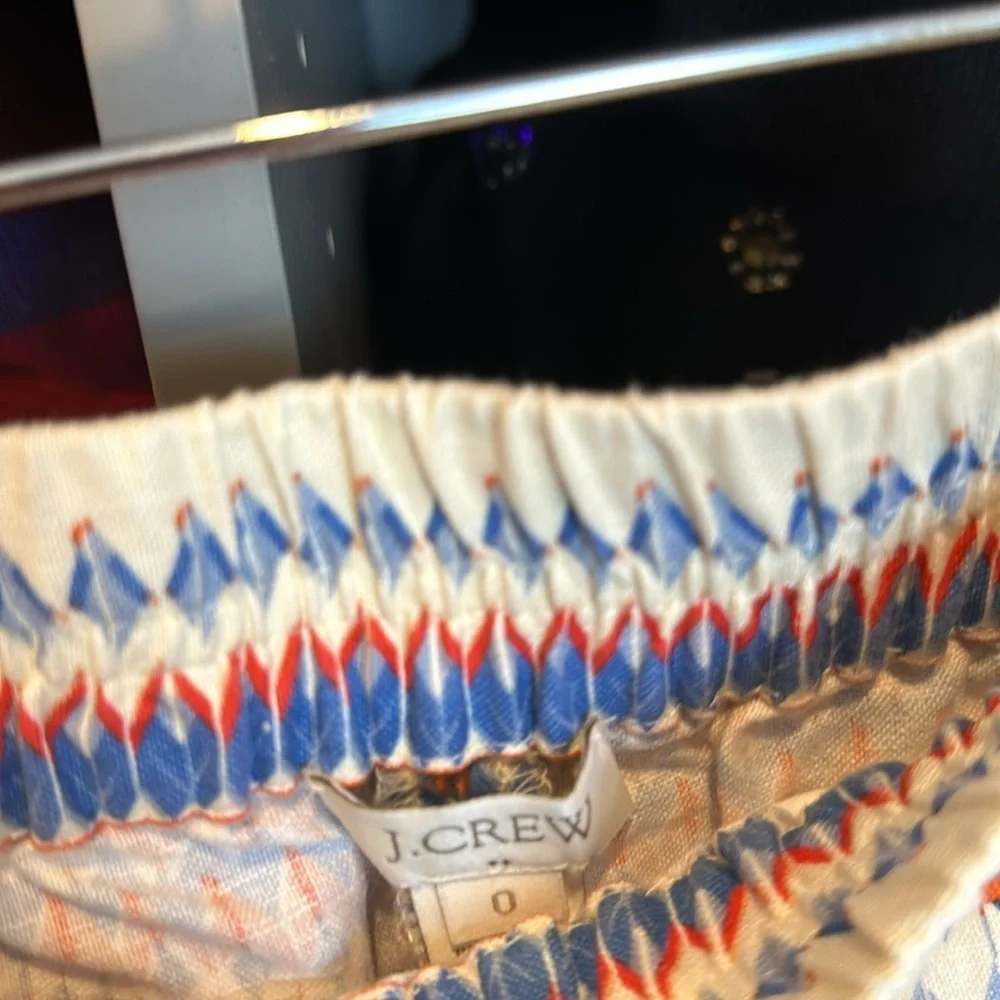 J Crew ivory/orange/blue print shorts size 0​